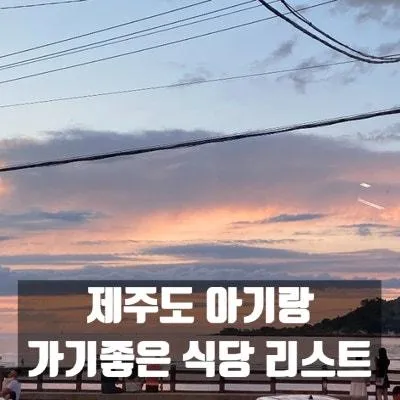 제주도 아기랑 가기 좋은 식당 리스트 공유
