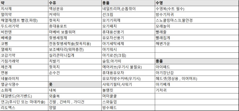 아이와 해외여행 간다면? 해외여행 짐싸기 리스트! 