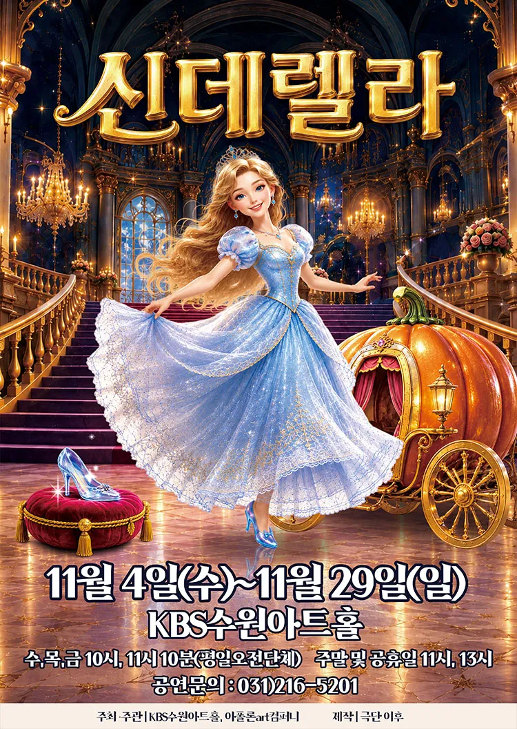<뮤지컬> 어린이라이브뮤지컬 신데렐라 - 수원 (26/11/04 ~ 26/11/29)