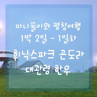 아이랑: 휘닉스파크 곤도라(곤돌라) + 한화리조트 평창...