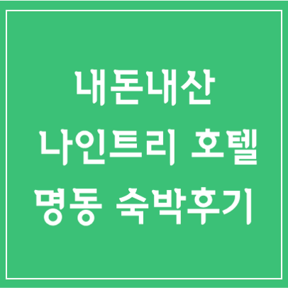 나인트리 호텔 명동 1박 숙박 후기