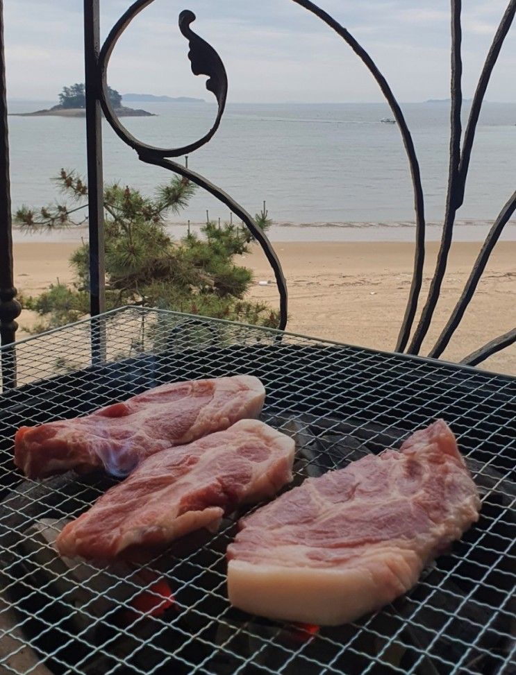 [충남 태안] 연포해수욕장 펜션 블레스오션, 바다 보며 바베큐