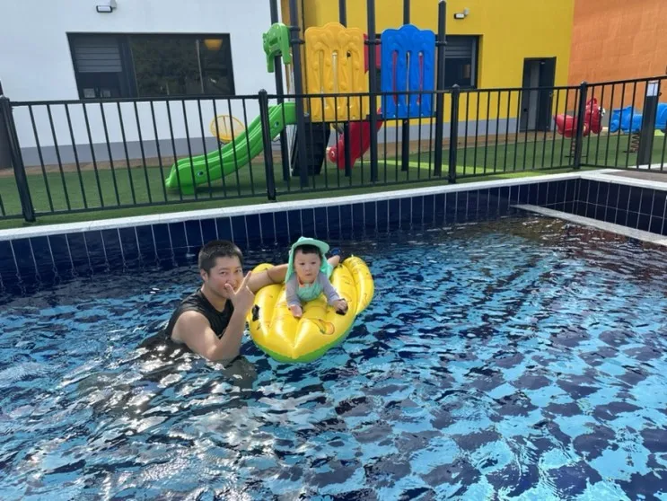 가평 키즈풀빌라 신축펜션 편한키즈풀빌라 두돌아기와 방문