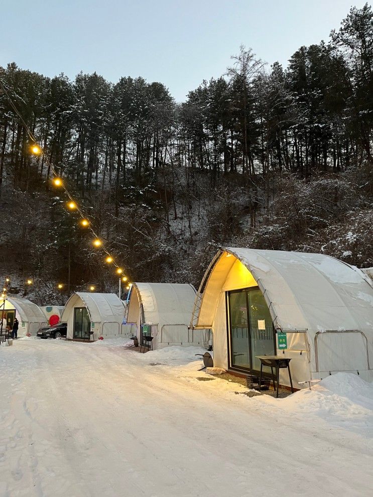 [국내] 겨울 글램핑ㅣ가평 네잎클로버 카라반 글램핑 후기