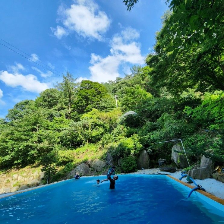 천안 아산 산아름 펜션 산속 수영장 바베큐파티