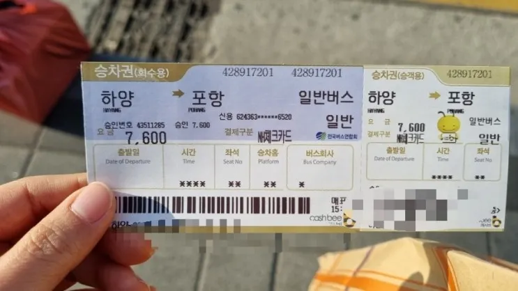 버스타고 피노키오풀빌라 가기(포항시외버스터미널,이가리...