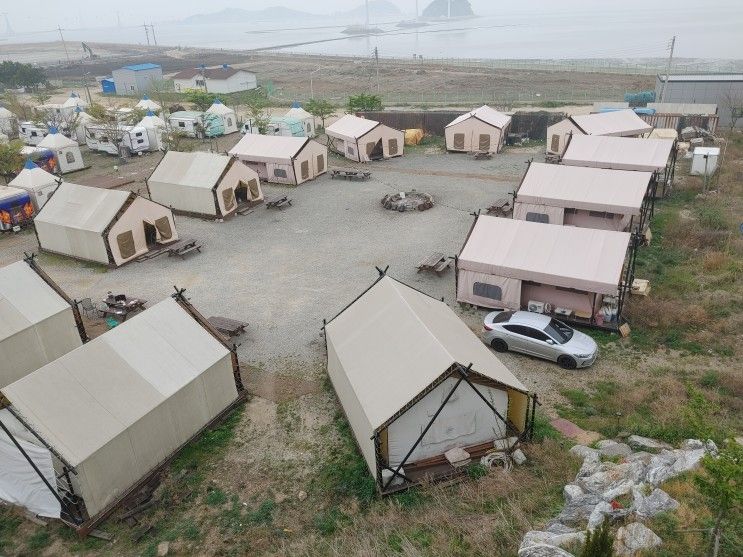 첫 글램핑ㅣ안산 탄도항 노을 캠핑장ㅣ십리포해수욕장