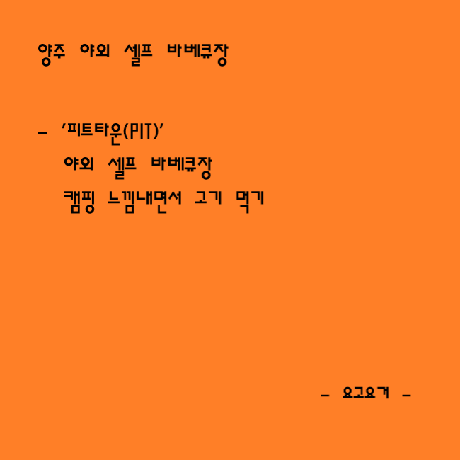 [양주맛집]'피트타운(PIT)' 야외 셀프 바베큐장, 캠핑... 