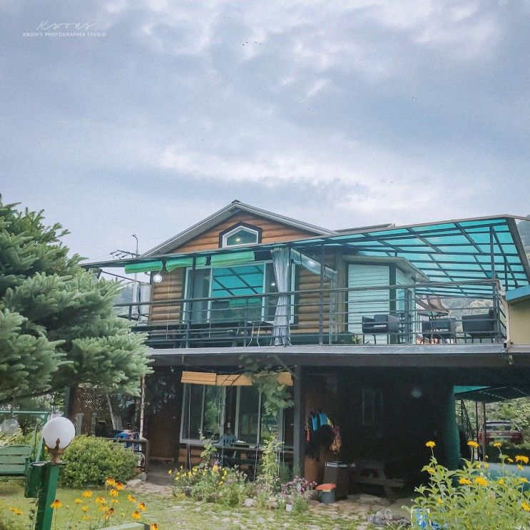 가평계곡 초록정원 계곡펜션에서 물놀이 족대질 성공