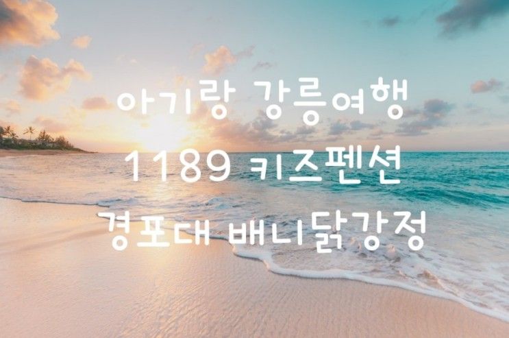 18개월 아기랑 강원도 강릉 여행 1189 키즈펜션 경포대 주차...