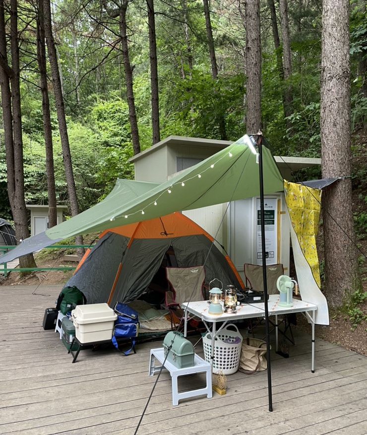 오토캠핑 | 춘천숲자연휴양림캠핑장 | 우중캠핑 | 자연의 소리와...