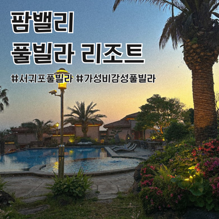 제주 서귀포 가성비 숙소, 감성 풀빌라 리조트 " 팜밸리 풀빌라...