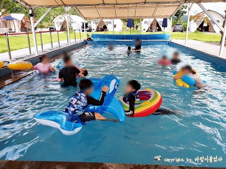 경남 창녕 위더스 글램핑 무한 바베큐와 수영장 내돈 후기