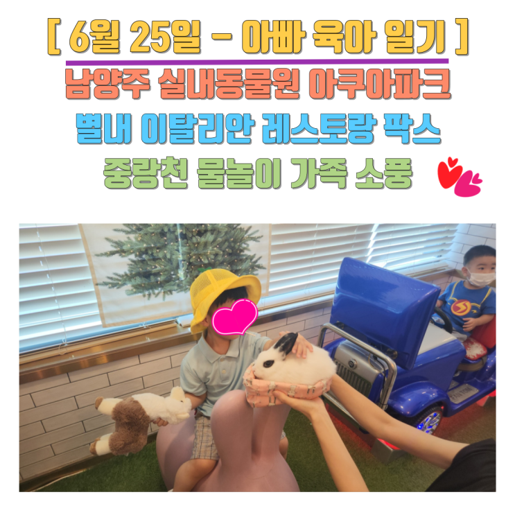 6월 25일 아빠 육아 일기 - 남양주 실내동물원 아쿠아파크, 별내...