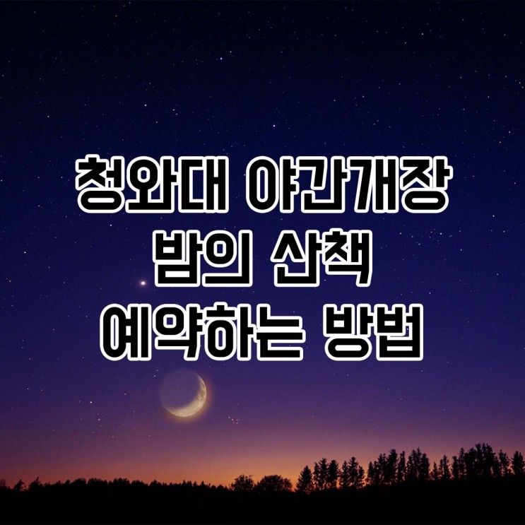 청와대 야간개장 밤의 산책 관람 예약하는 방법