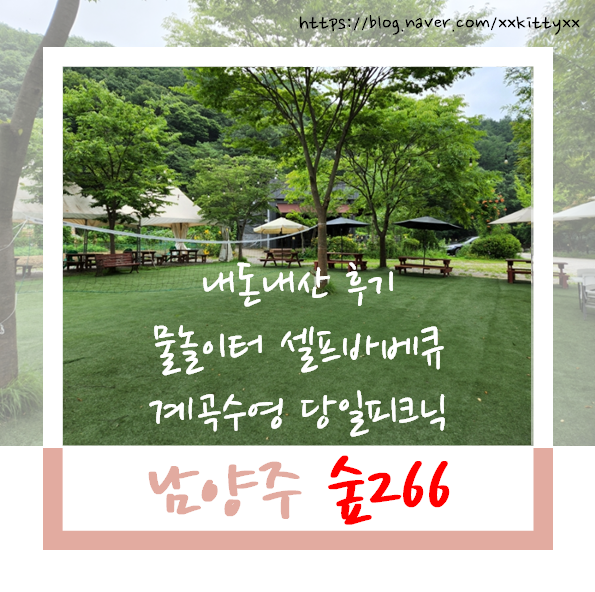 숲266 - 당일캠프 셀프바베큐 가능한 물놀이터 계곡...