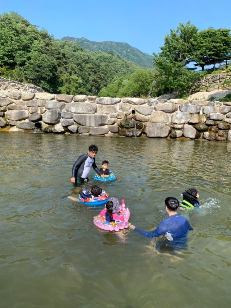 대구근교 팔공산 군위 동산계곡 - '솔밭쉼터' 평상대여맛집