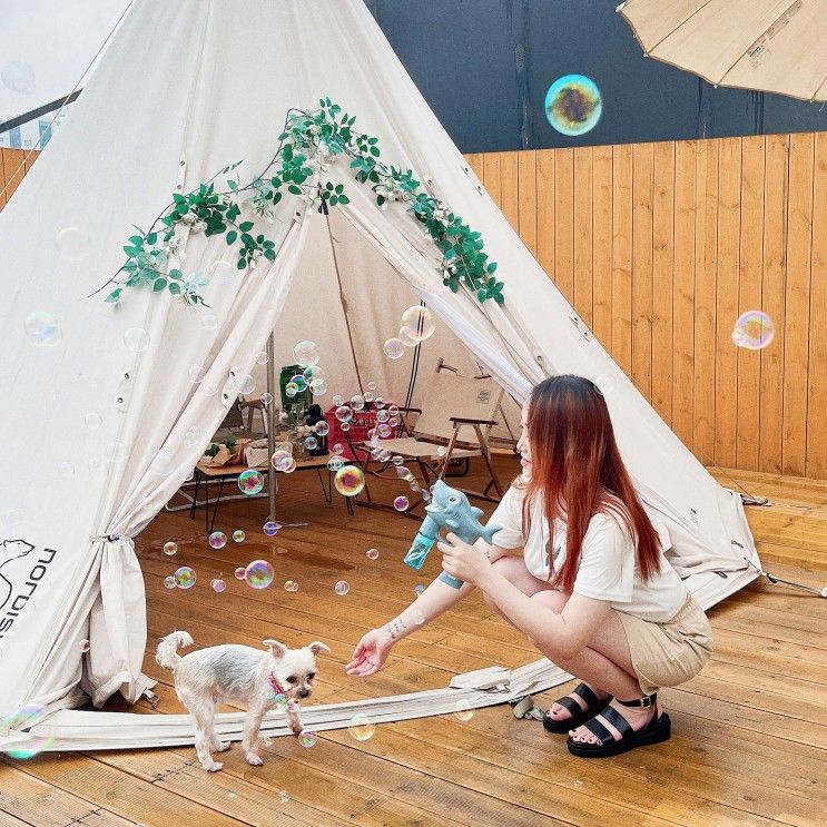 인천 구월동 파티룸 캠프라운지 애견동반 가능한 루프탑 캠핑!