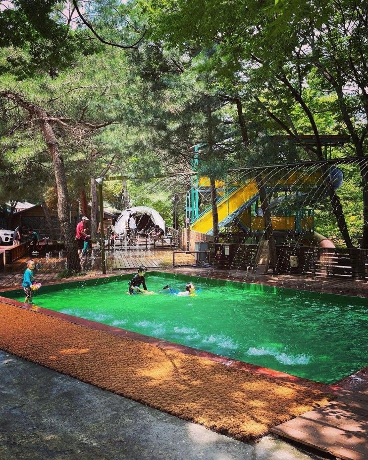 위치한 다양한 아이들 놀이시설+수영장캠핑장 "반달곰이살던숲"