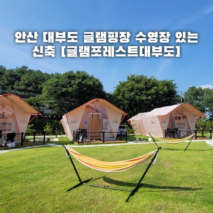 안산 글램핑장 수영장 있고 즐거웠던 신축 글램포레스트대부도