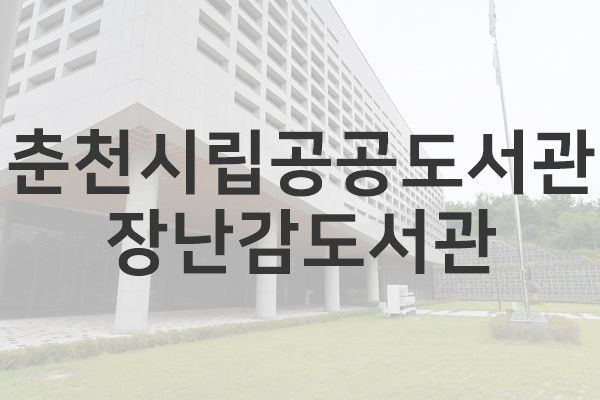 아이와 함께 춘천시립 어린이도서관 장난감도서관