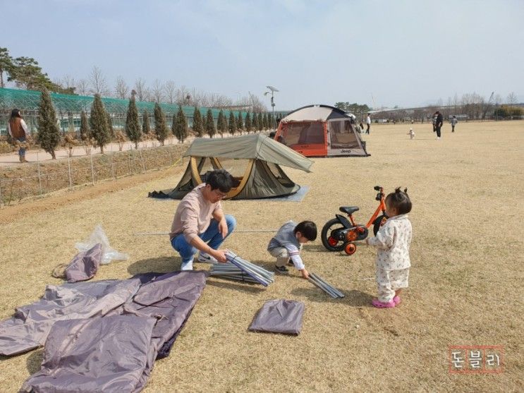 구리한강시민공원 대형텐트 피칭 벌써 봄이야~