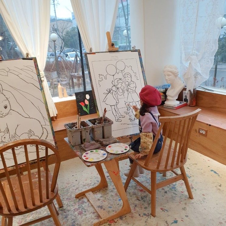 5세아이와 미술 체험 : 파주 낙하리화실 (아크릴물감 페인팅🎨)