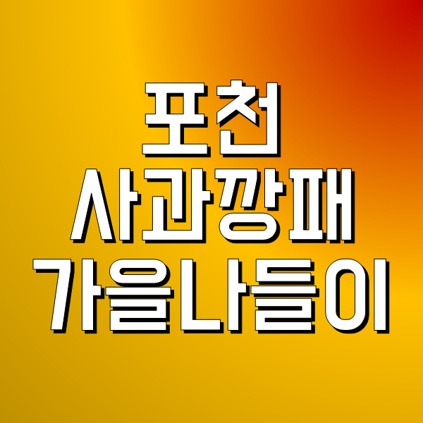 가을 포천 사과깡패 아이와 가볼만한 곳 - 솔직한 장단점