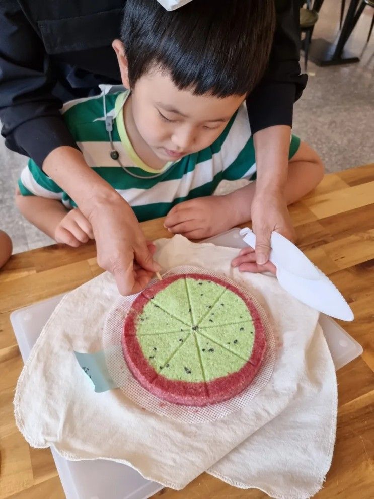 김해 어린이체험 뜨락카페에서 수박떡바만들기 부산근교 유아체험