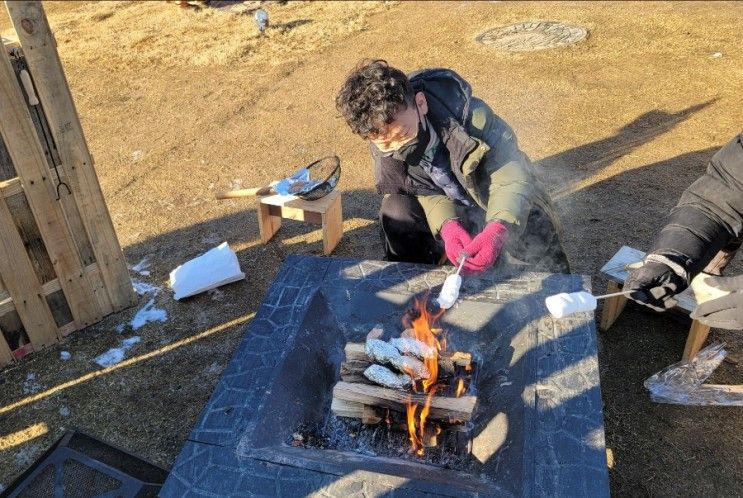 모닥불에 마시멜로 고구마 밤 구워먹기 예산 내포보부상촌 놀이터 아이와갈만한곳