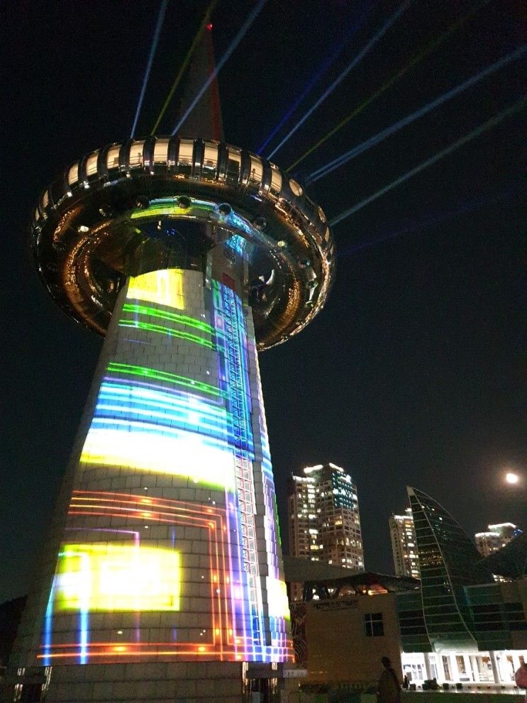 대전 엑스포 과학공원 한빛탑 음악 분수 + 미디어 파사드