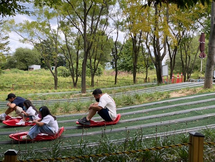 [아이와가볼만한곳]대구근교여행/칠곡가산수피아 에서 하루 보내기/ 시간가는줄모르는 4계절 레일썰매