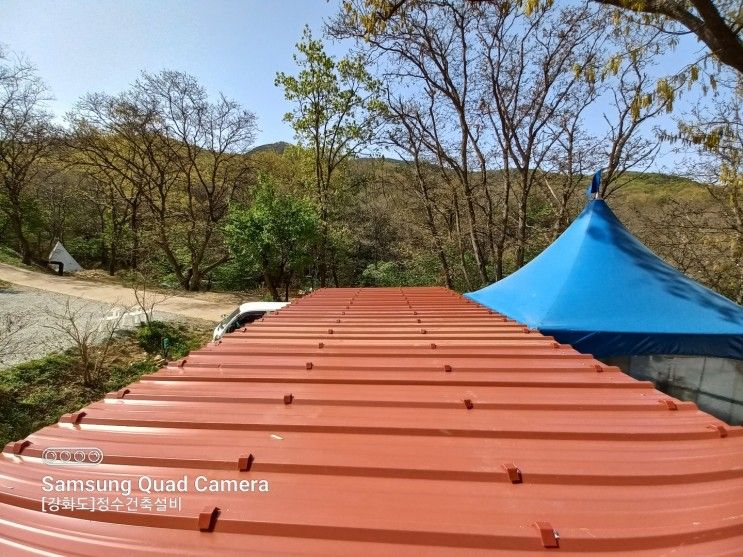 [강화도][정수건축설비]뮤즈 캠핑장 카라반 지붕설치 작업...