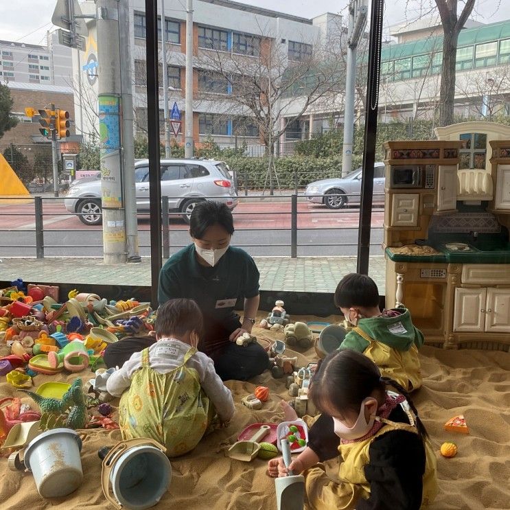 지겹다면 아이들의 두뇌발달에 좋은 실내놀이터, 모래스푼