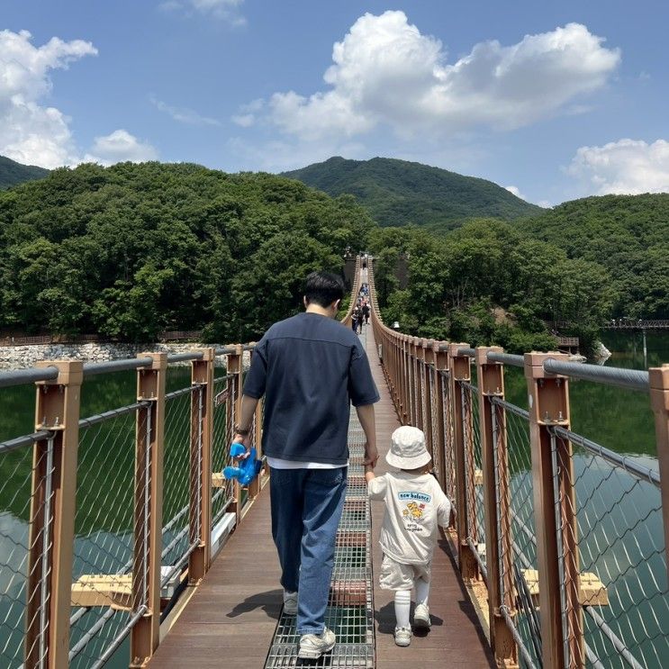 파주 아기랑 마장호수 출렁다리 둘레길 산책 (ft. 애견동반...