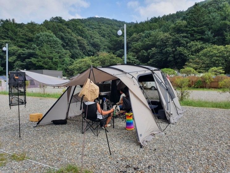 파주 자연의꿈 캠핑장 계곡 캠핑 밤나무존 이용후기