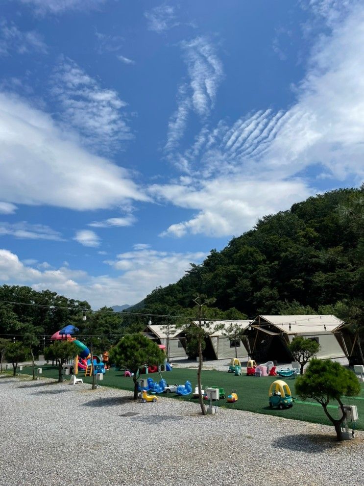 포천 아기랑여행 산중호걸 글램핑 카라반 3호 우중 후기 / 시설...