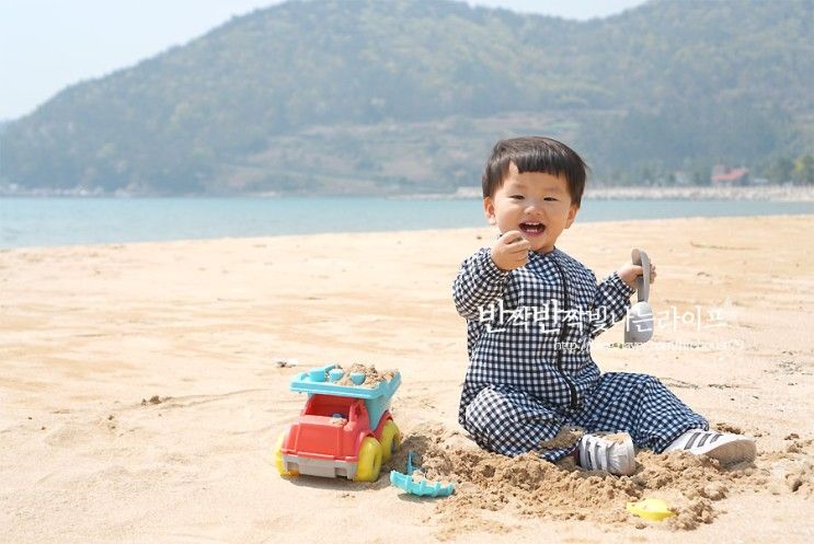 남해 상주은모래비치 , 아이와 모래놀이