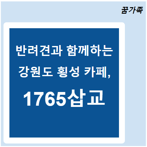 반려견과 함께하는 카페 - 강원도 횡성 1765삽교