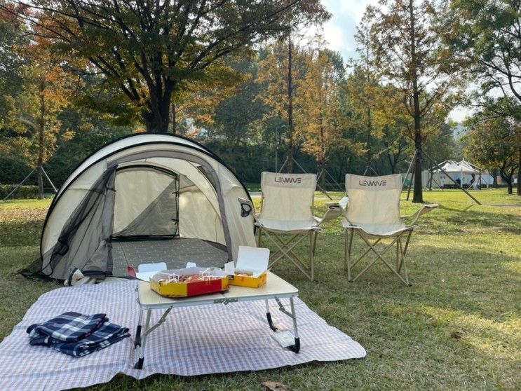 잠실한강공원 피크닉 텐트 대여, 픽업과 반납이 편한 라핀