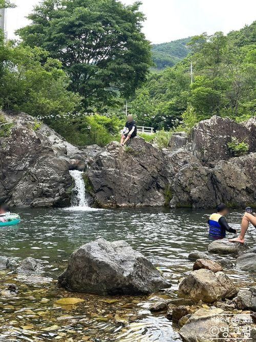 대전 근교 계곡 펜션 금산 청강수 폭포가든 평상이랑 수영장까지