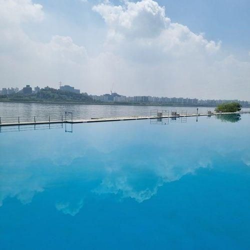 한강 야외수영장 : 난지한강공원 물놀이장 후기(2023 개장 첫날)