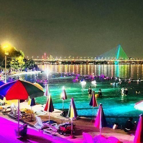 난지 한강공원 물놀이장 야간개장!!! 한강휴휴수영장 후기