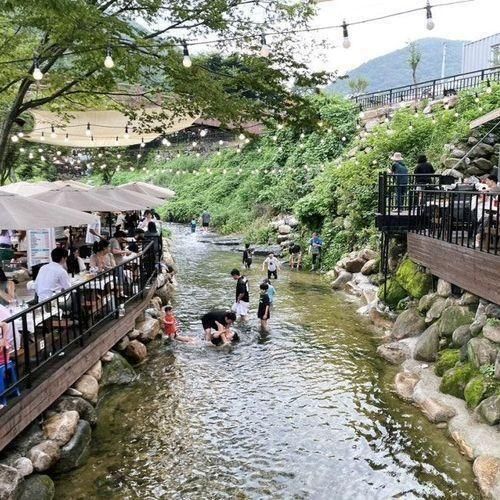 물놀이와 삼겹살 맛집 팔공산 야외 계곡식당 참새미골