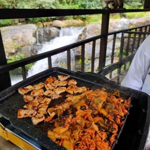 [명당폭포식당] 경산 와촌 물놀이하기 좋은 식당 / 경산계곡식당