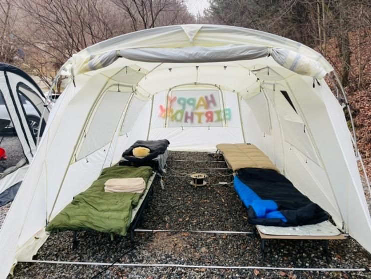 [동두천 캠핑장] 돈내미농장캠핑장 후기-3 (텐트 및 야침 설치편)