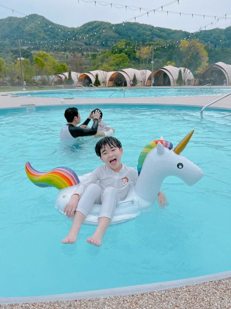 포천글램핑캠핑장 숲에서만난바다 수영장 온수풀 노천탕까지...