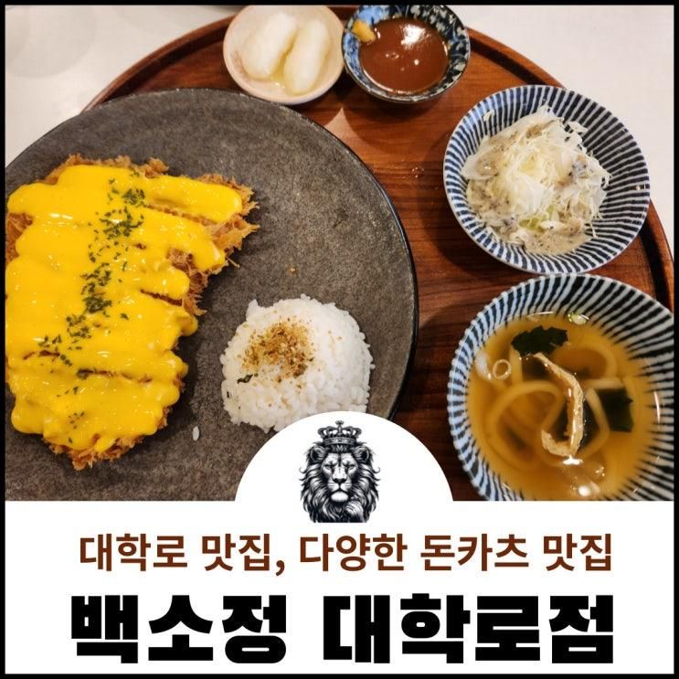 백소정 대학로점, 다양한 돈카츠 맛집, 대학로 맛집 추천