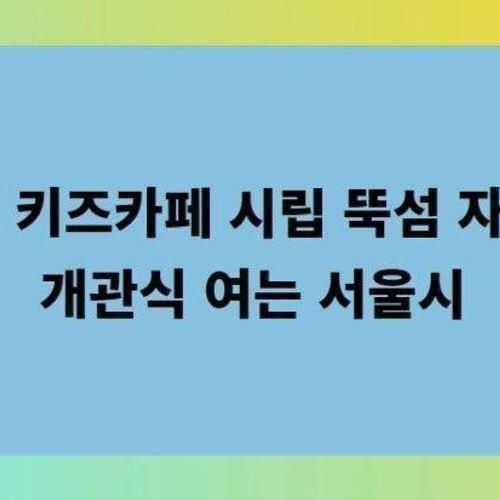 서울형 키즈카페 시립 뚝섬 자벌레점 개관식 여는 서울시