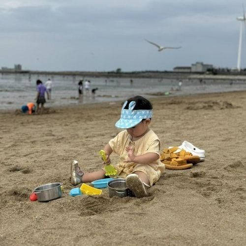 17개월 아기랑 대부도 방아머리 해변에서 모래놀이